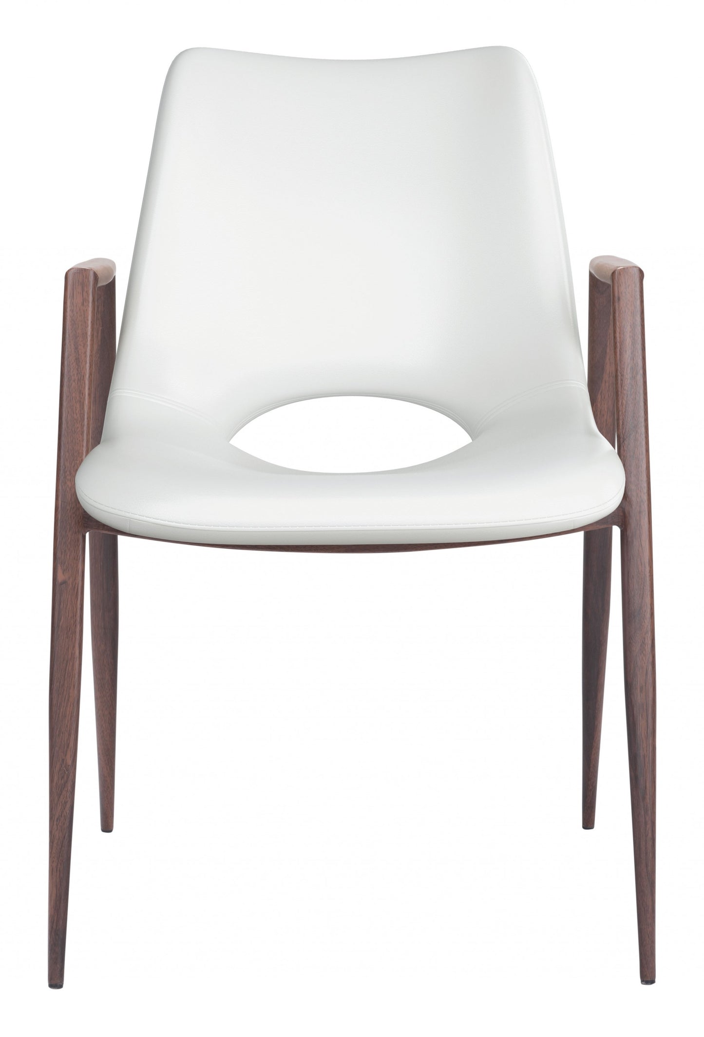 Set of Two White Retro Modern Funk Dining Chairs