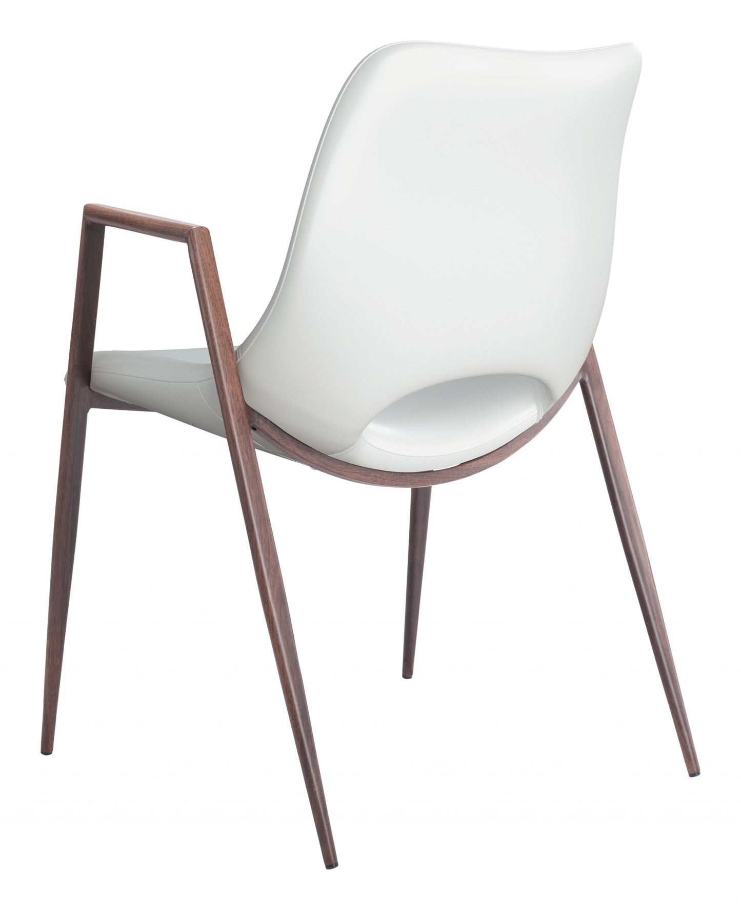 Set of Two White Retro Modern Funk Dining Chairs