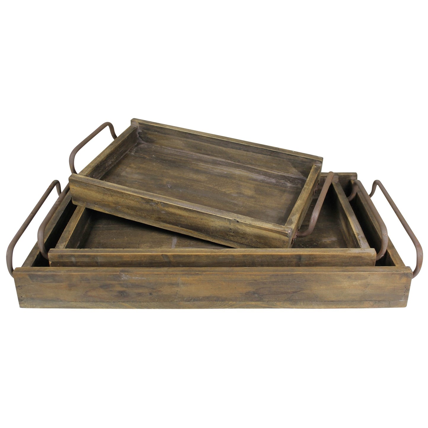 Set of Three Wooden Trays