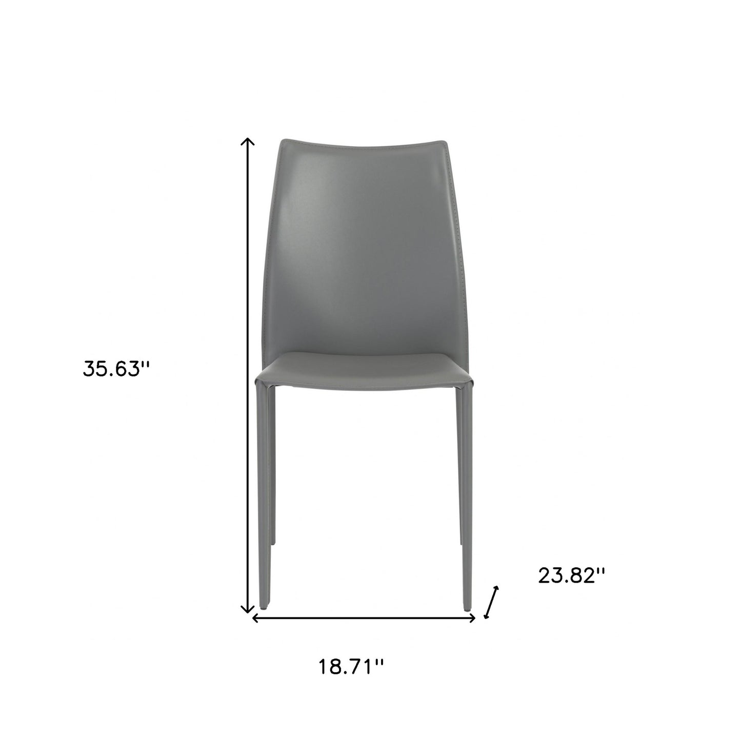 Set of Two Premium All Light Gray Stacking Dining Chairs