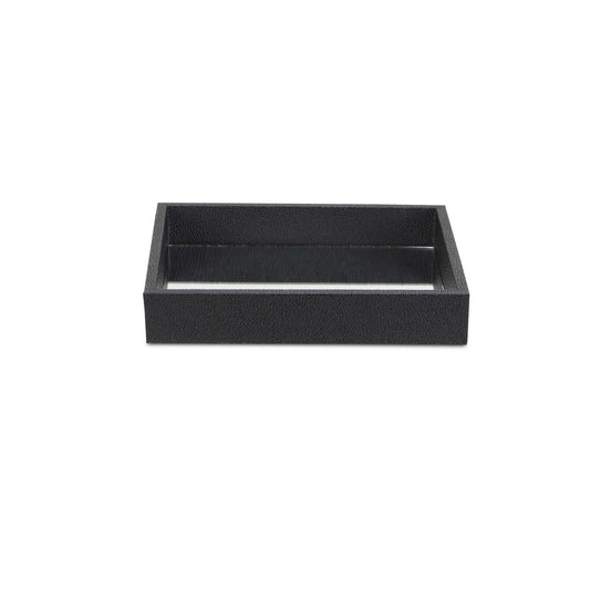 Black Shagreen Mirrored Tray