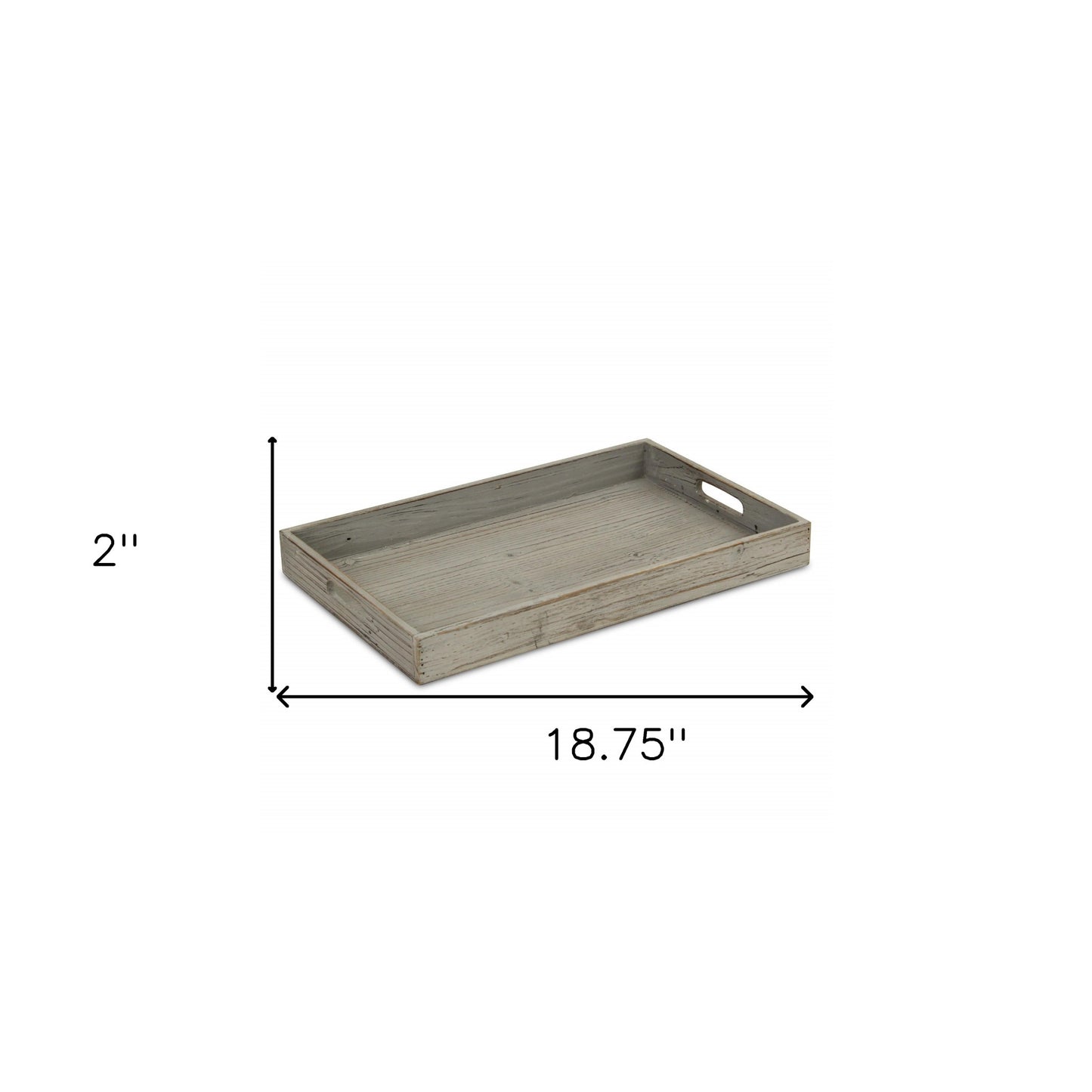 19" Gray Minimalist Wooden Tray