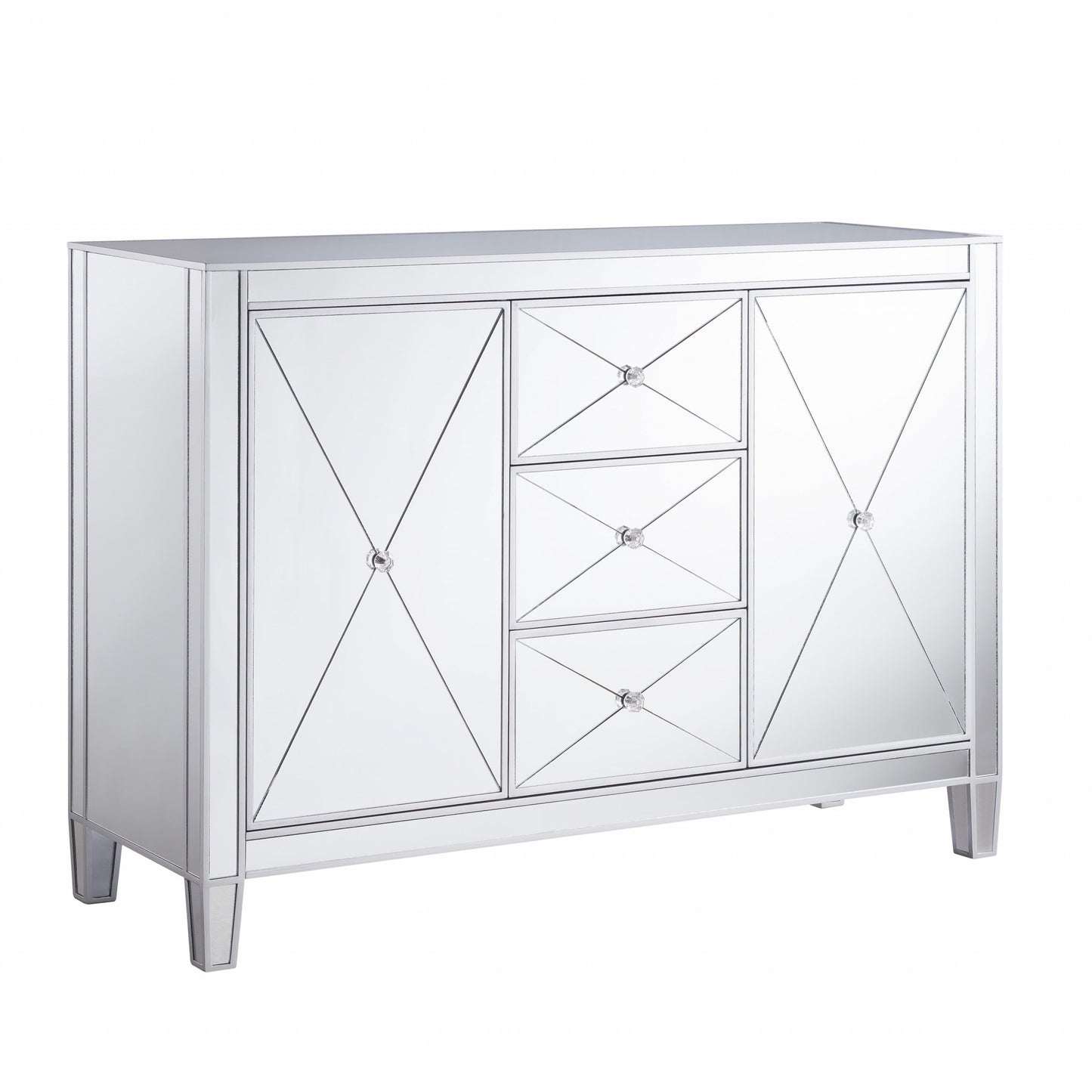 Glamorous Mirrored Bling Multi Storage Accent Cabinet