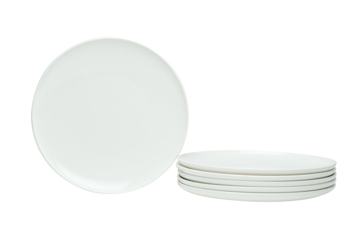 White Six Piece Porcelain Service For Six Salad Plate Set