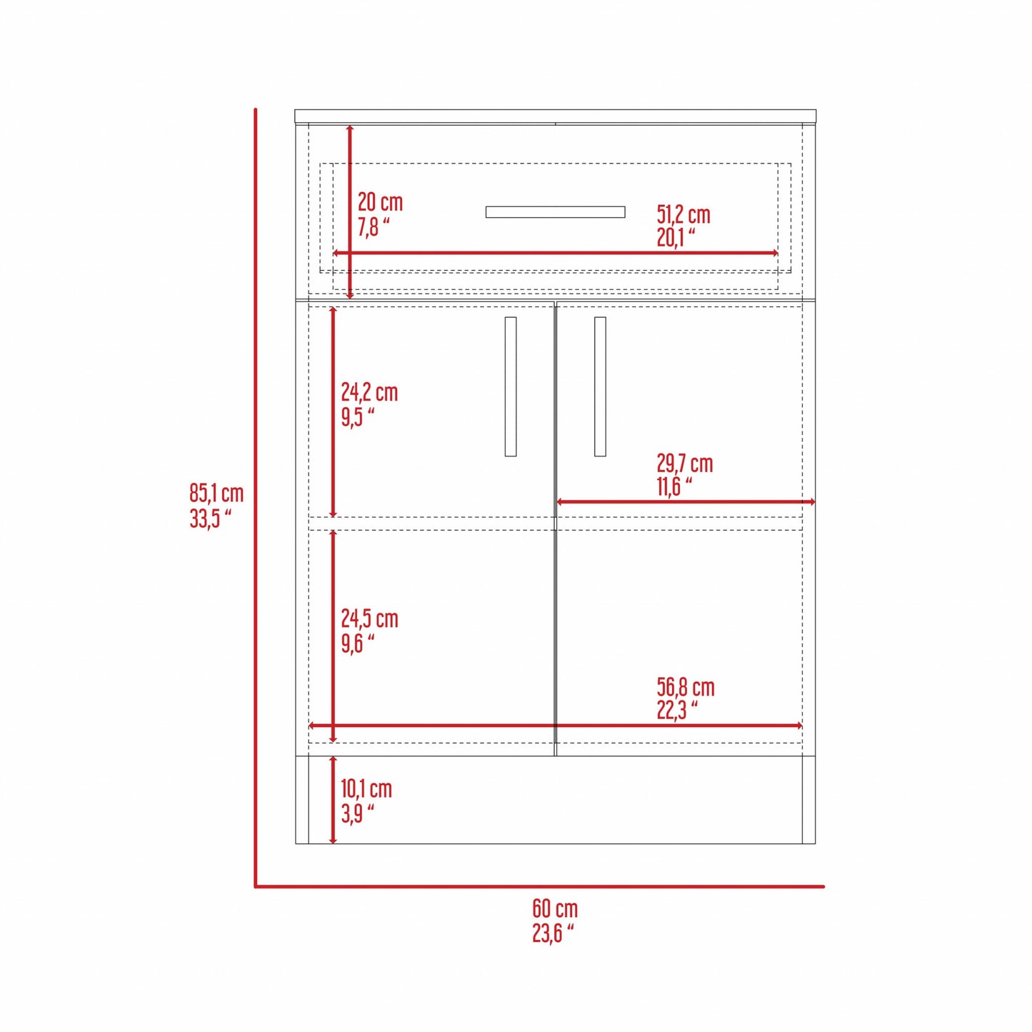 34" Light Oak and White Pantry Cabinet