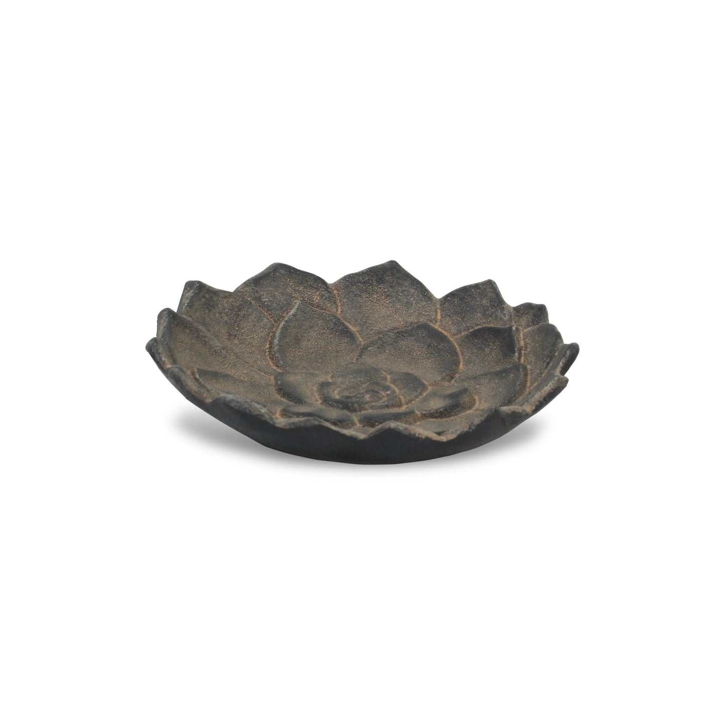 6" Black Lotus Flower Metal Handmade Tray