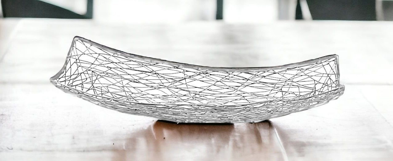 Silver Abstract Entwined Wire Centerpiece Bowl