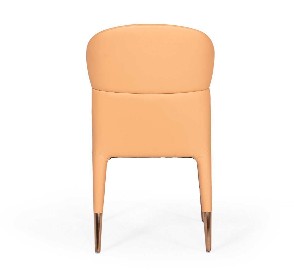 Set of Two Peach Rosegold Dining Chairs