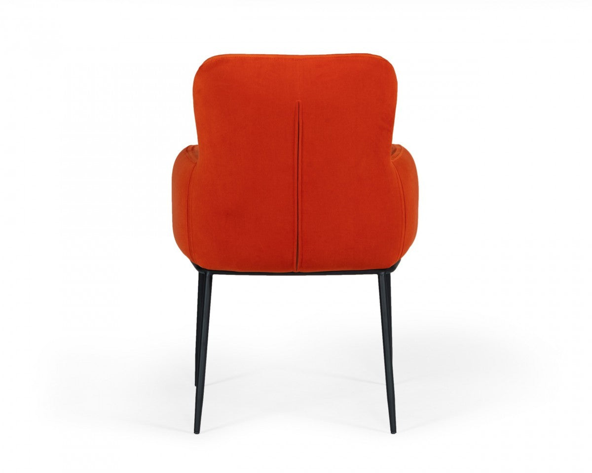 Orange Velvet Dining Chair