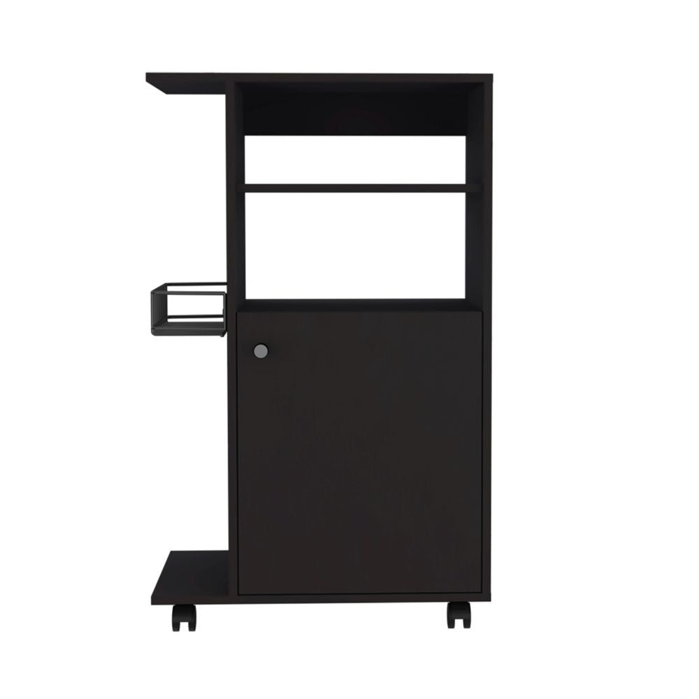 Contemporary Black Rolling Kitchen Cart