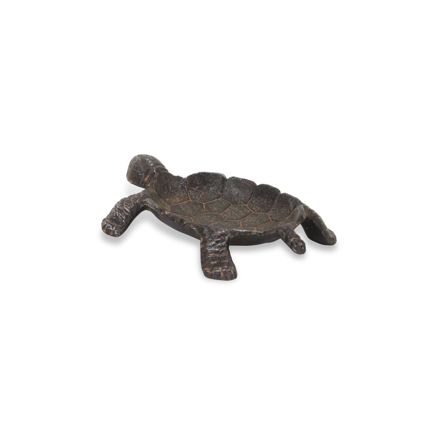 7" Rustic Black Turtle Metal Handmade Tray