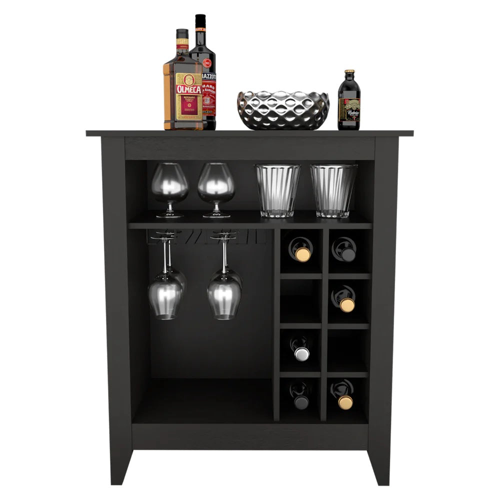 Black Bar Cart With Wine Storage