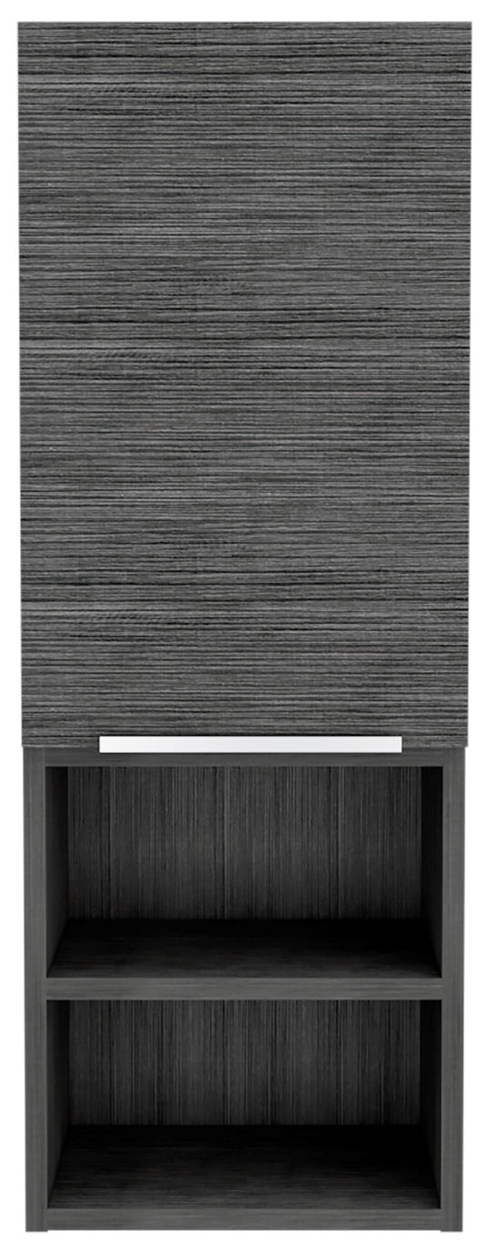 32" Smoky Gray Oak Accent Cabinet With Three Shelves