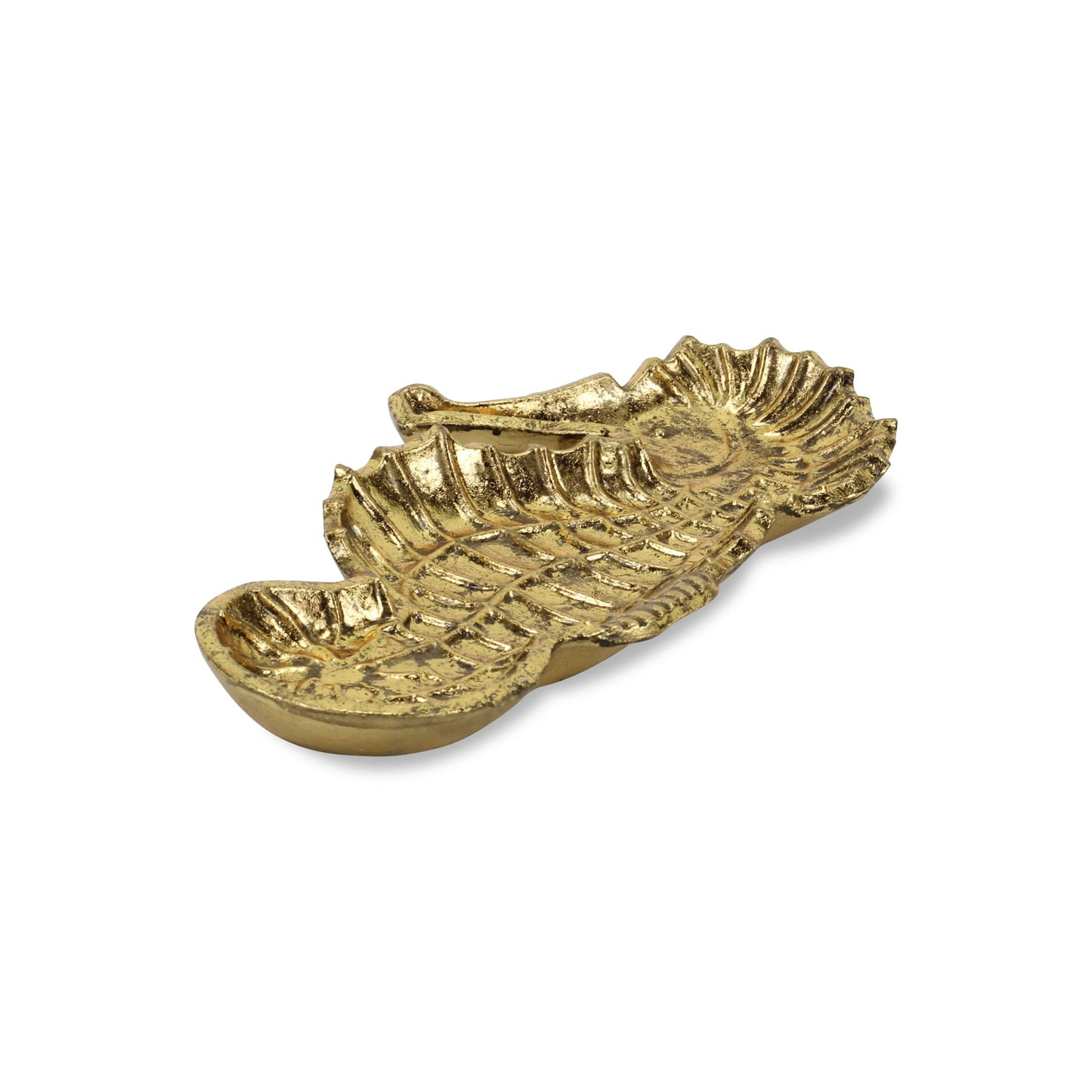 6" Gold Sea Horse Metal Handmade Tray