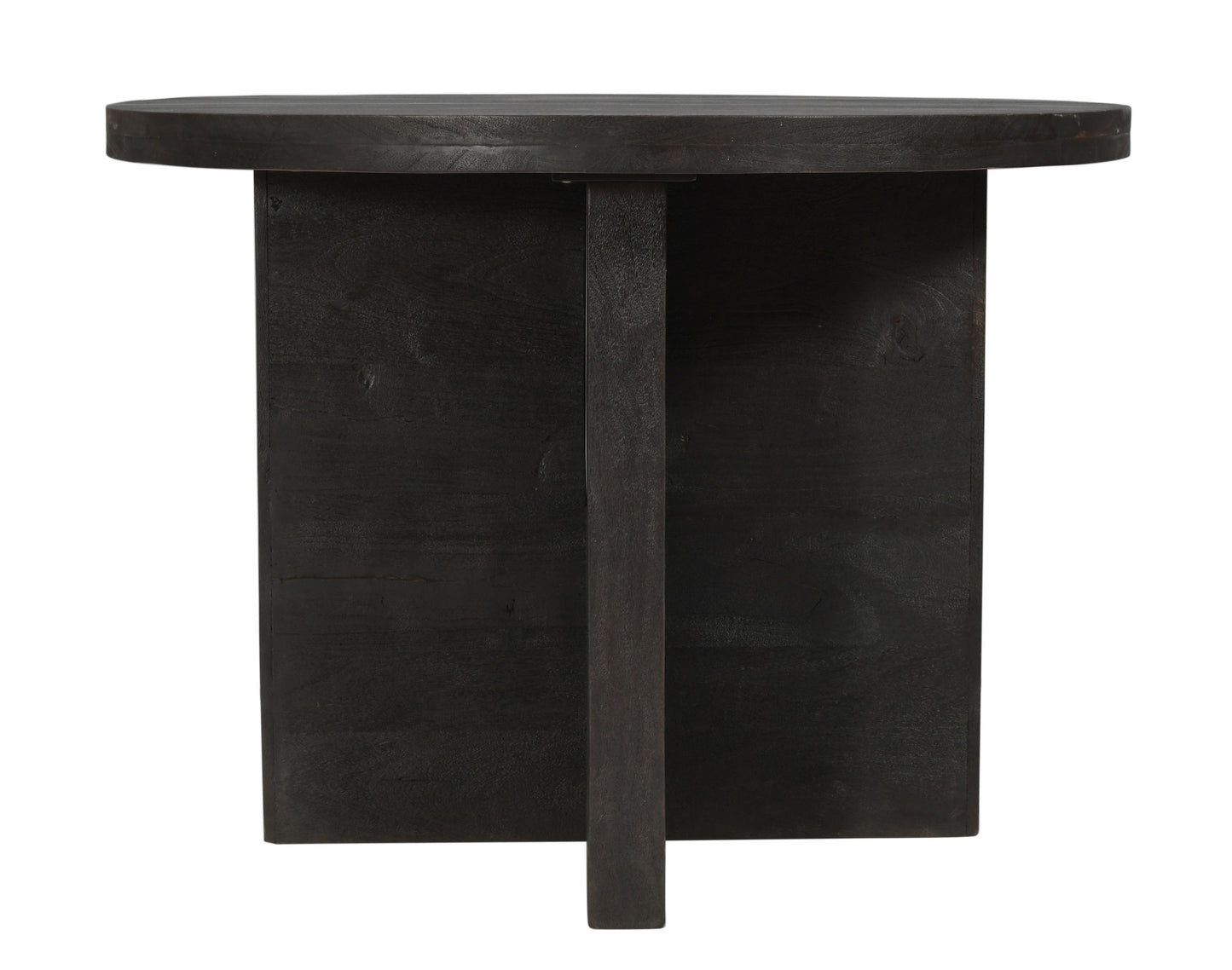 48" Dark Gray Rounded Solid Wood Dining Table