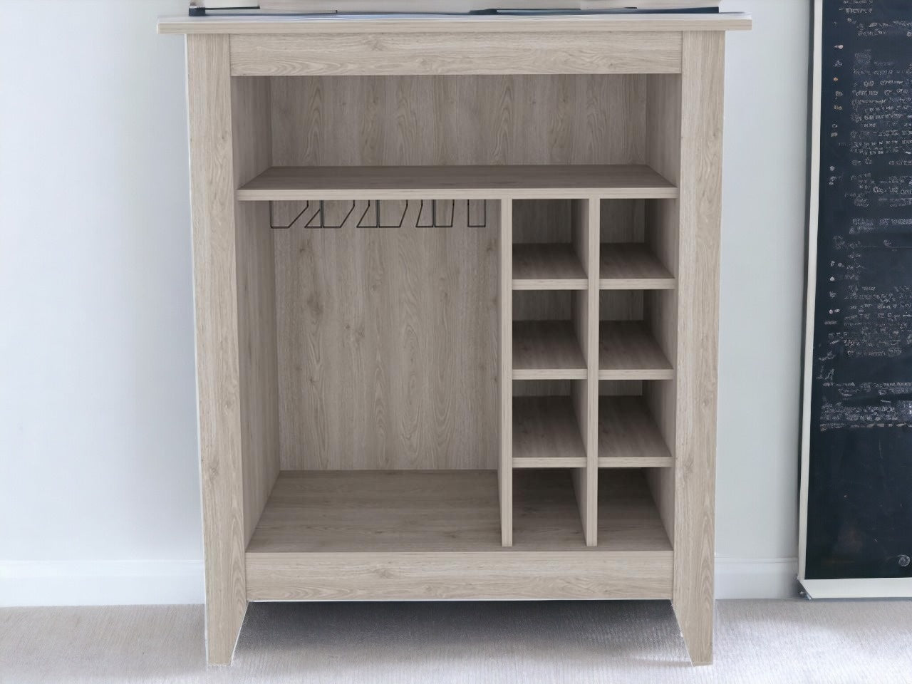 Light Gray Bar Cart With Wine Storage