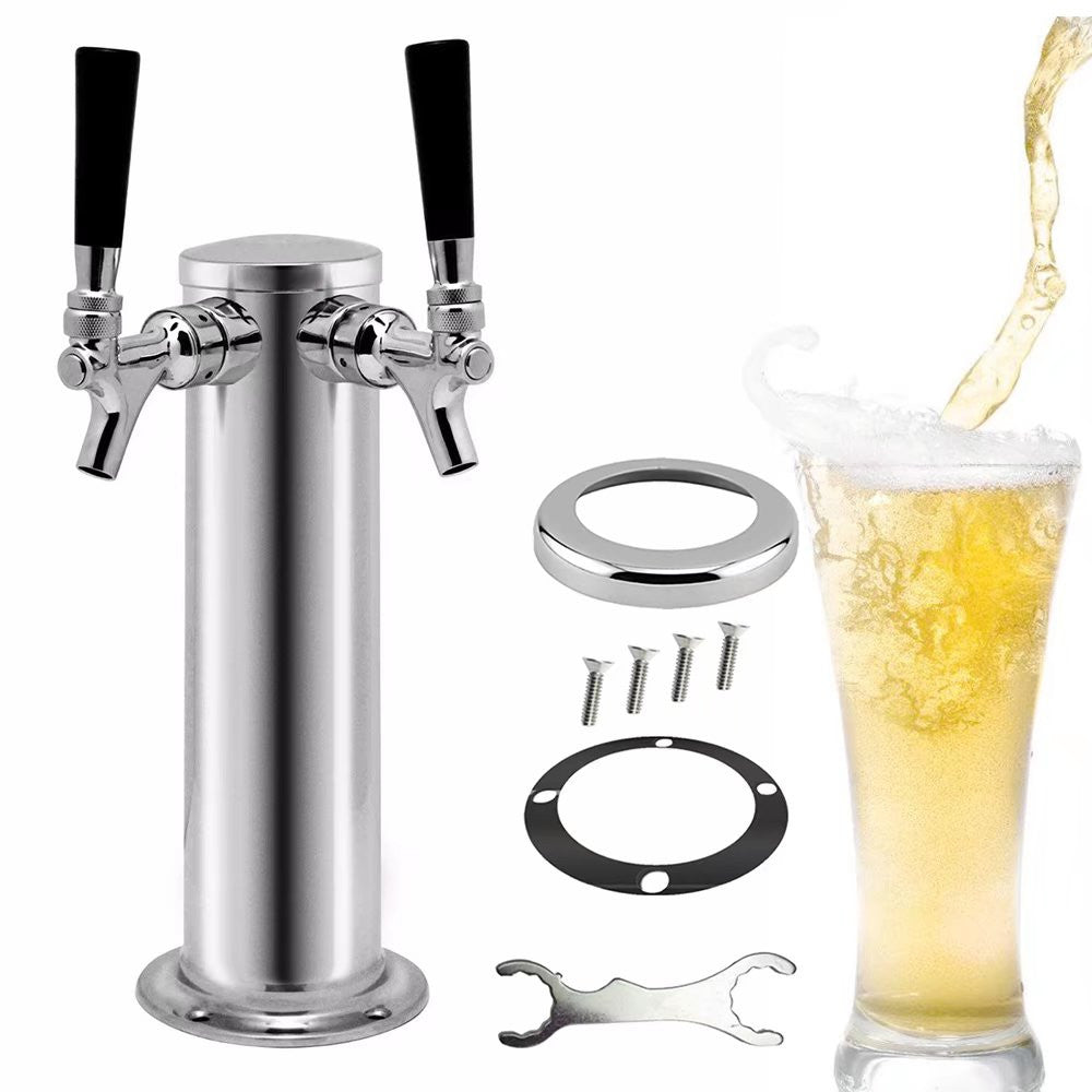 Modern Dual Faucet Stainless Steel Beer Dispenser