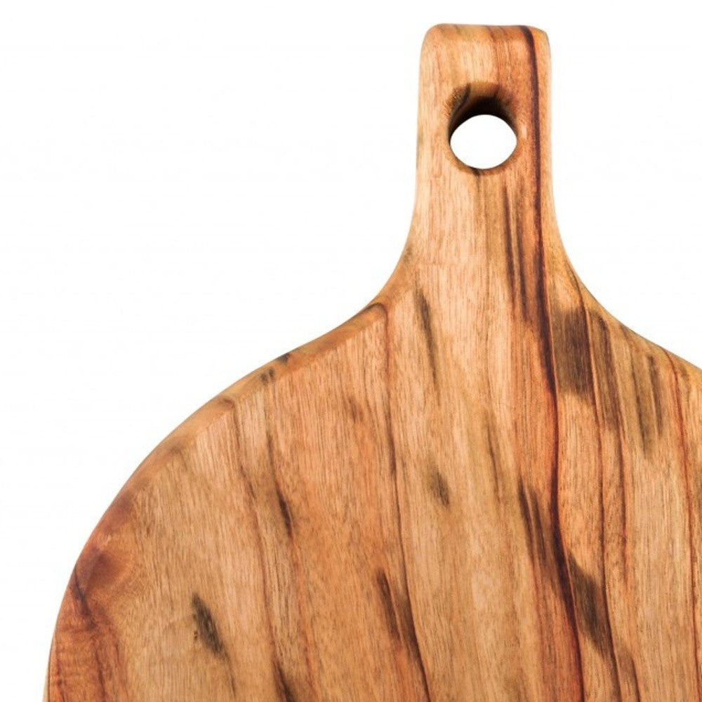 Natural Laurel Wood Anti Bacterial Round Pizza Paddle Board