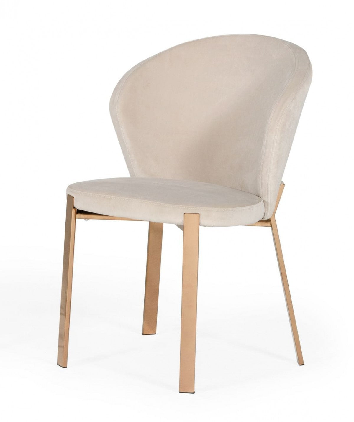 Beige Velvet Rosegold Dining Chair