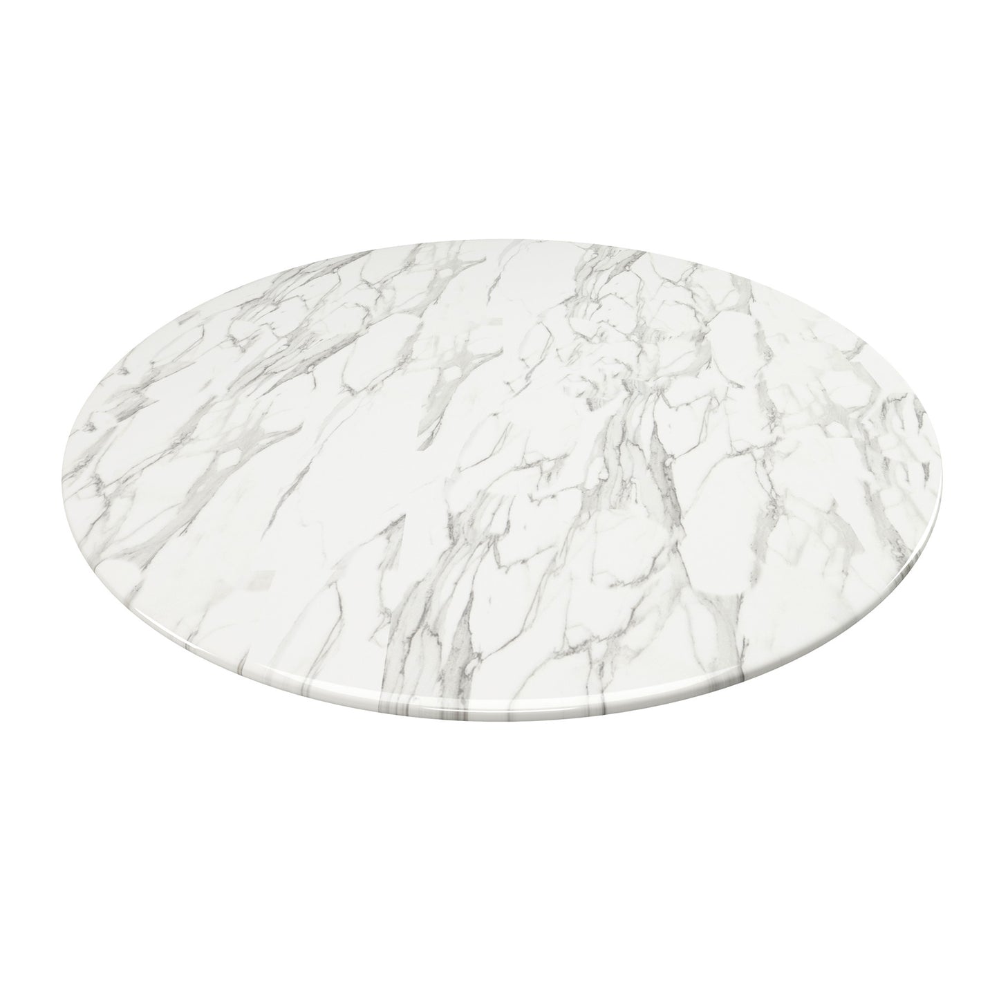 40" White And Gray Marble And Metal Dining Table