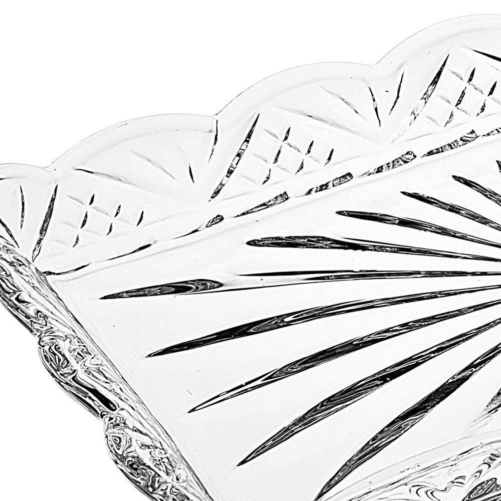 10" Rectangular Cut Crystal Narrow Serving Tray