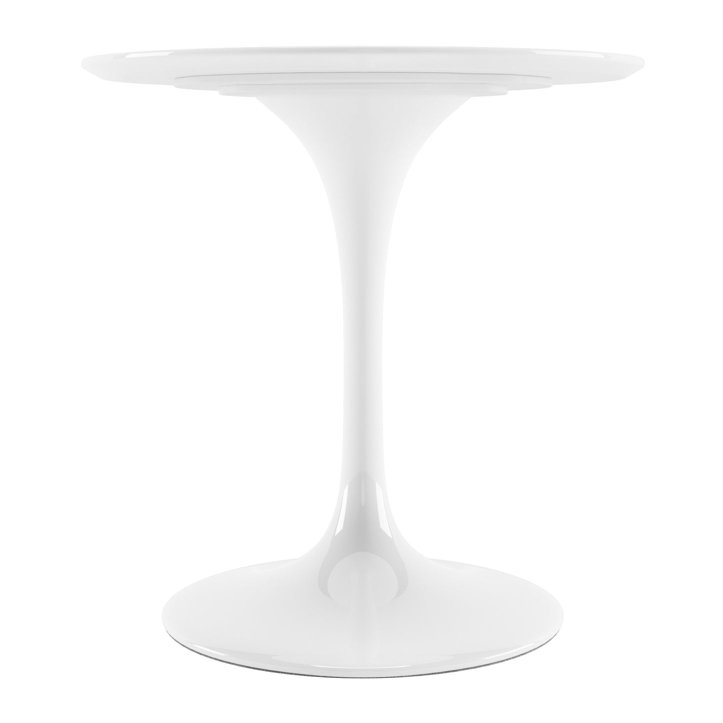 32" White Fiberglass And Metal Dining Table