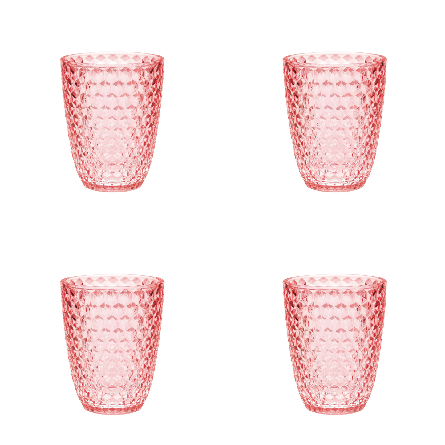 Set of Four Pink Diamond Acrylic Stemless Whiskey Glass