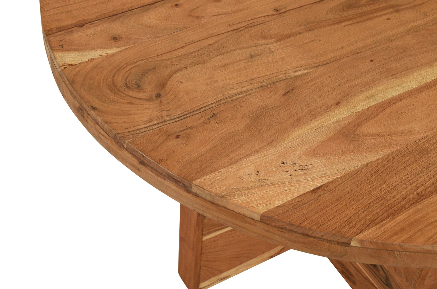 60" Natural Rounded Solid Wood Dining Table