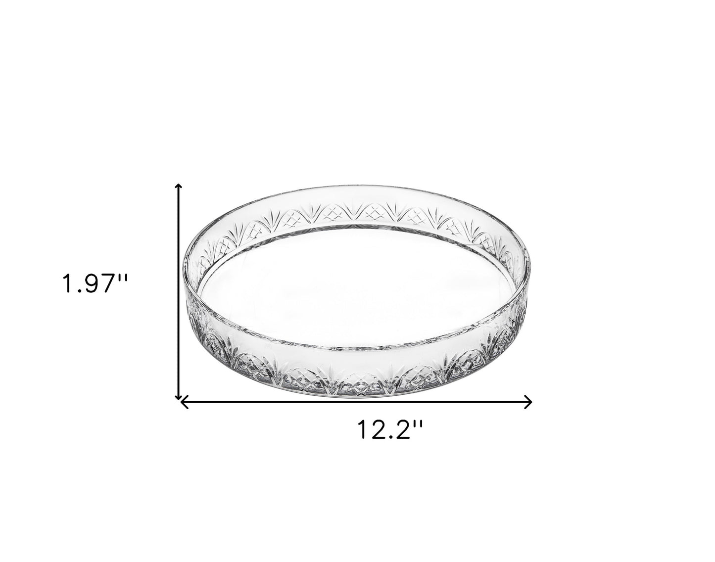 12" Clear Round Crystal Tray