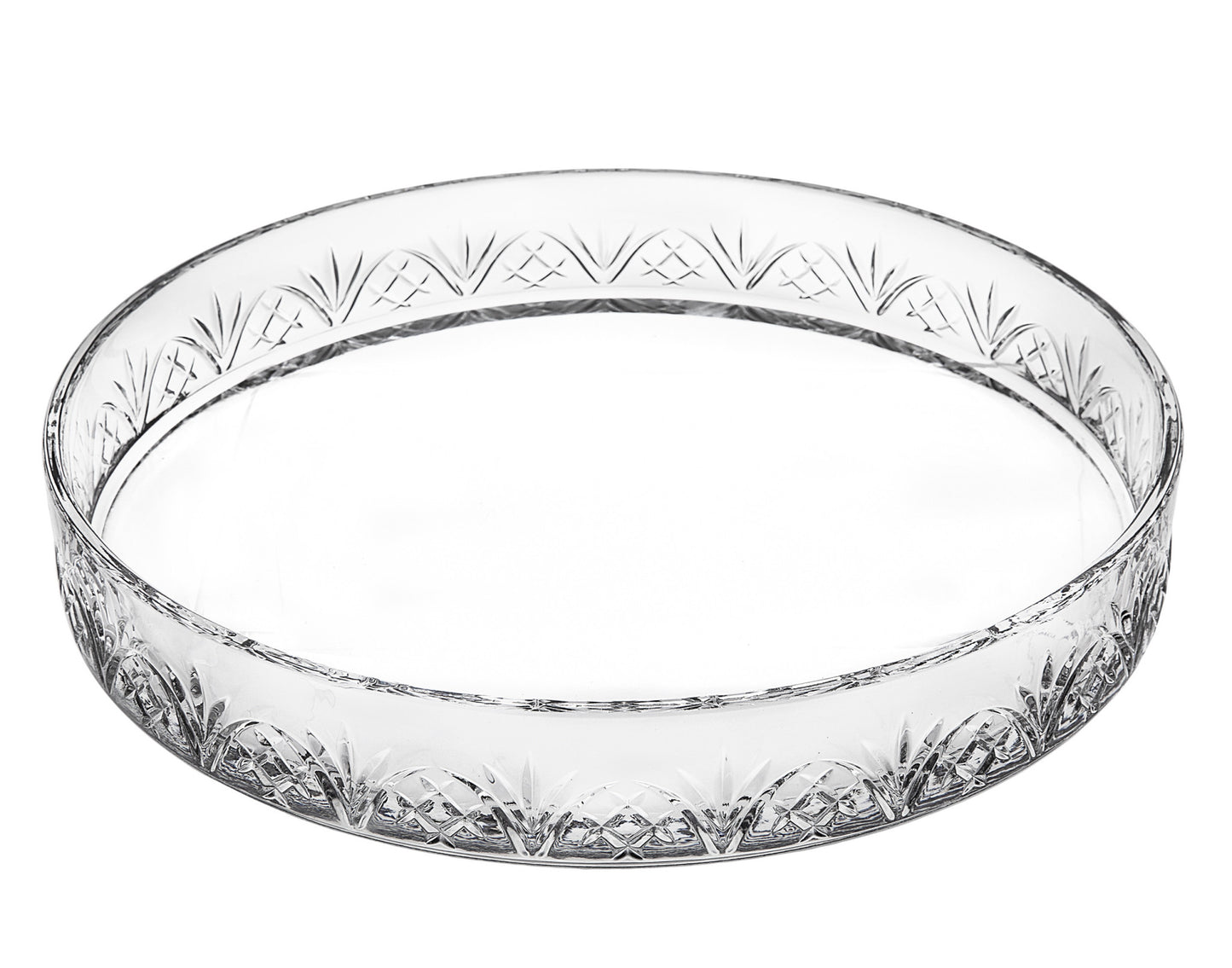 12" Clear Round Crystal Tray