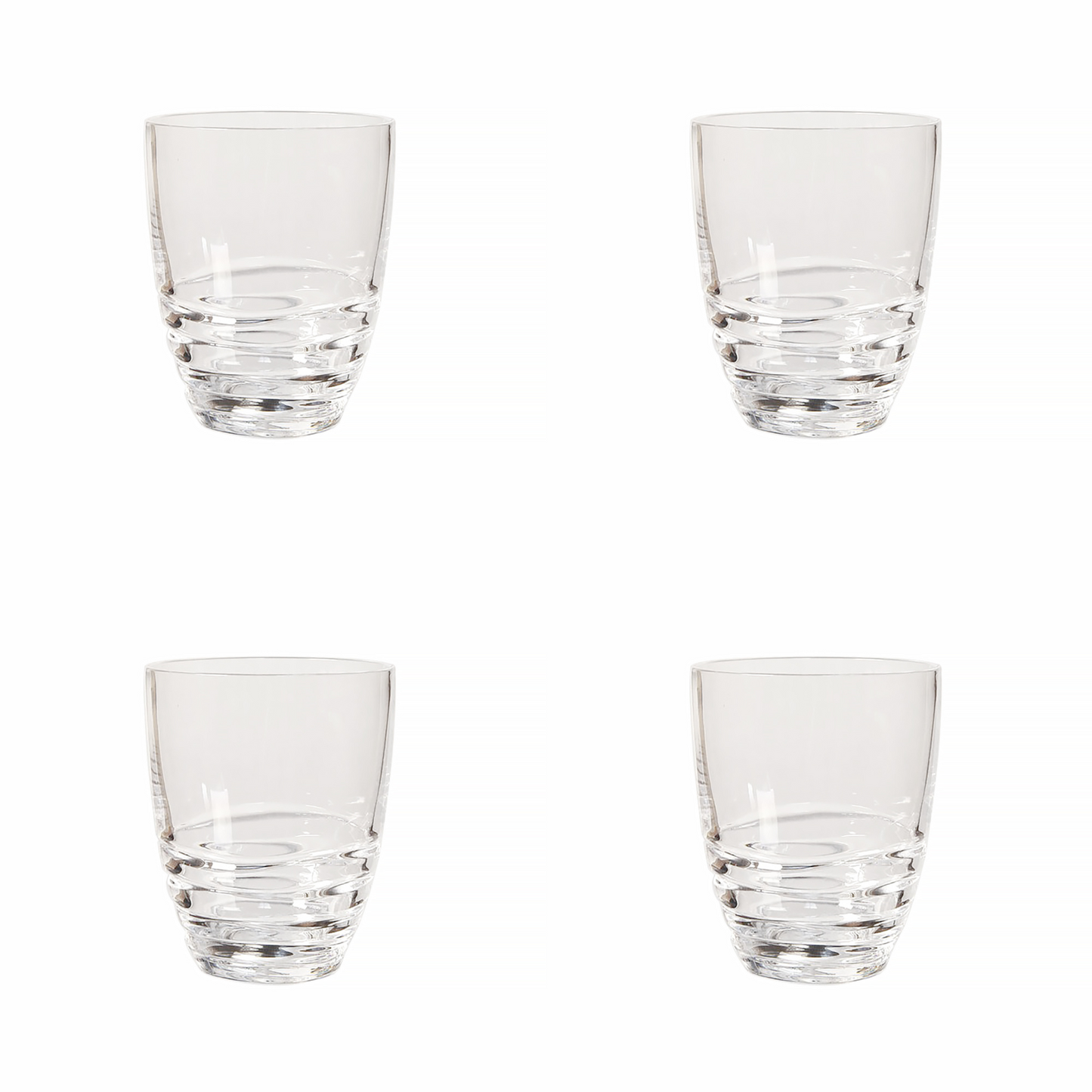 Set of Four Clear Acrylic Stemless Whiskey Glass