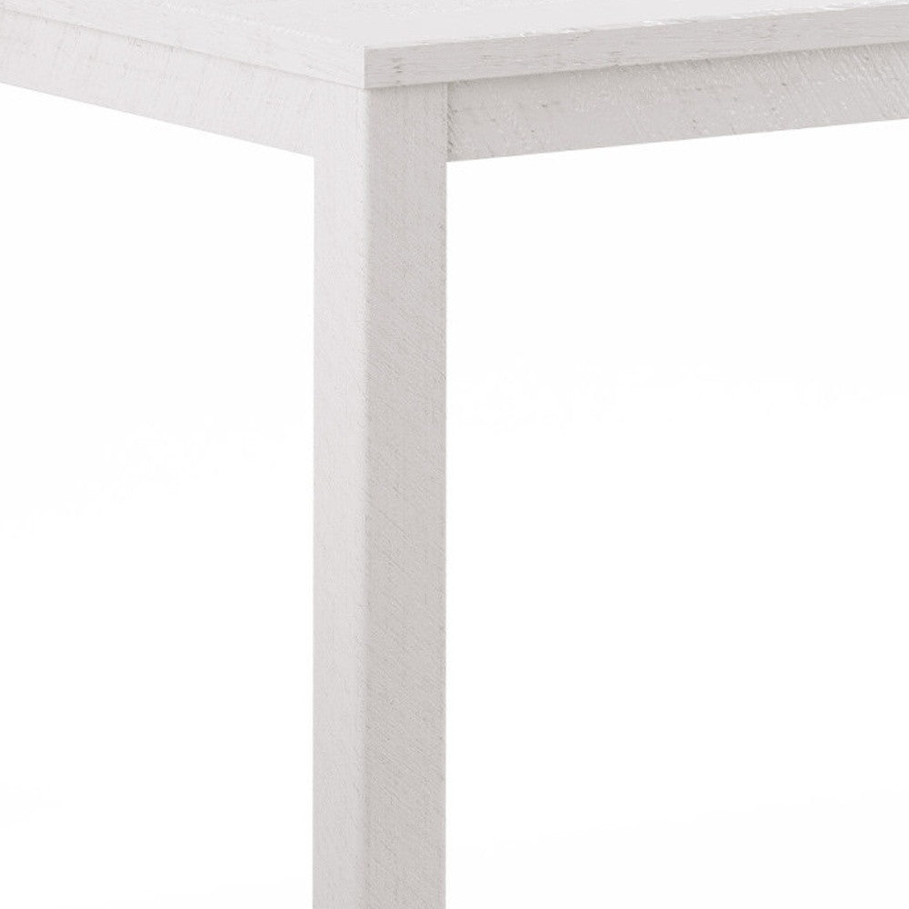 35" White Solid Wood Dining Table