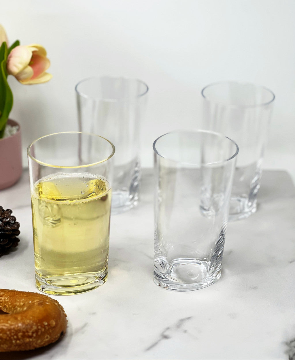 Set of Four Clear Acrylic Stemless Highball Glass