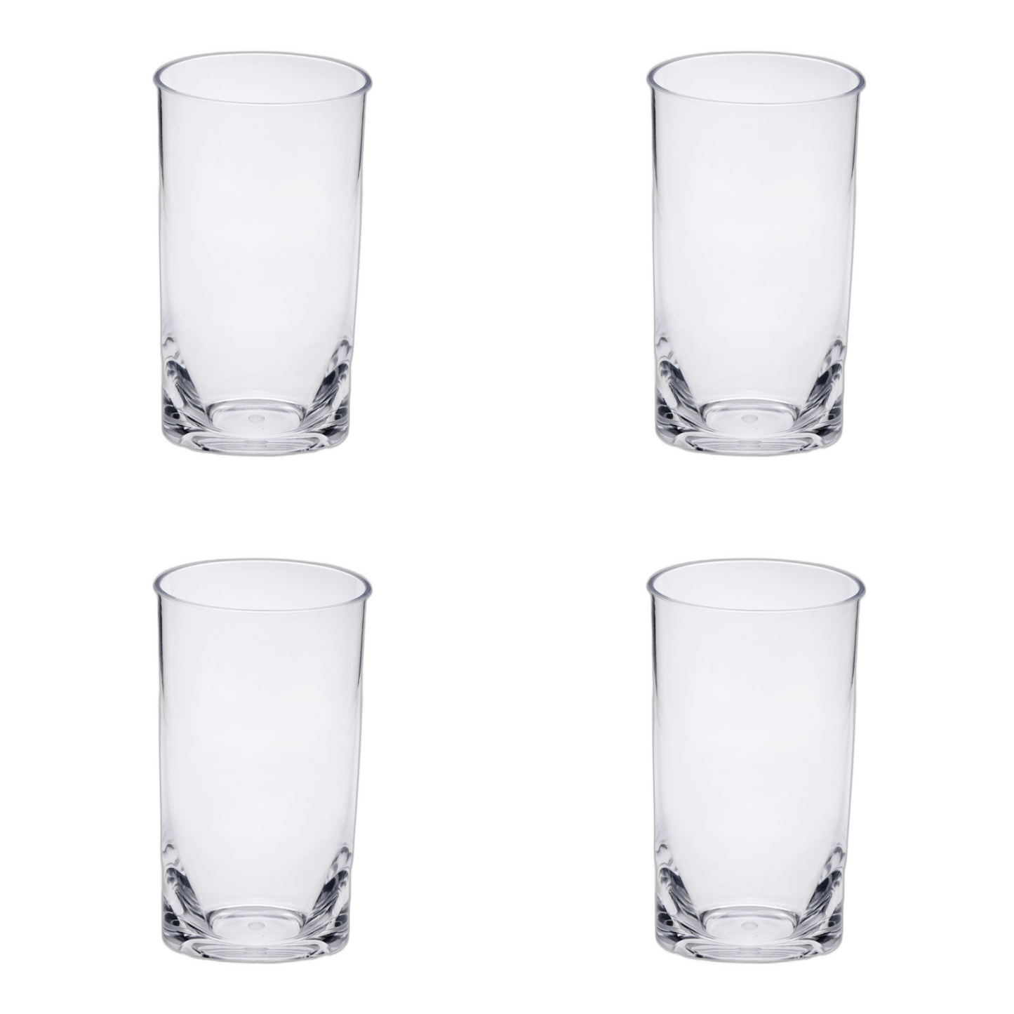 Set of Four Clear Acrylic Stemless Highball Glass