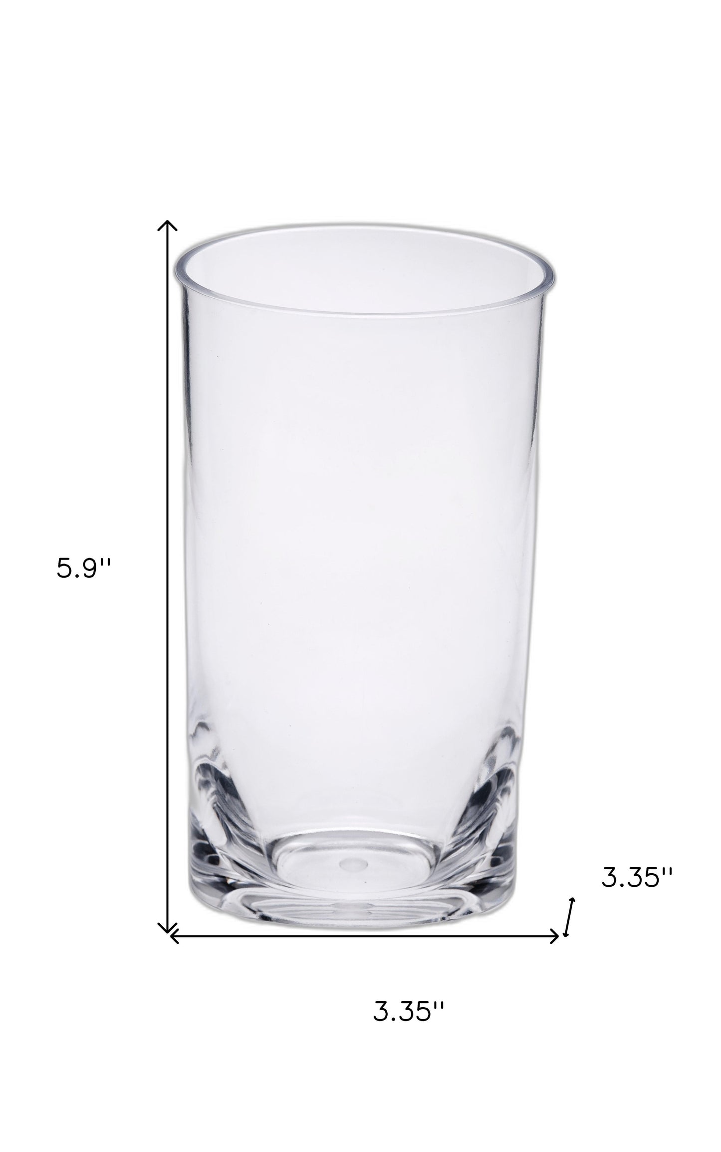 Set of Four Clear Acrylic Stemless Highball Glass