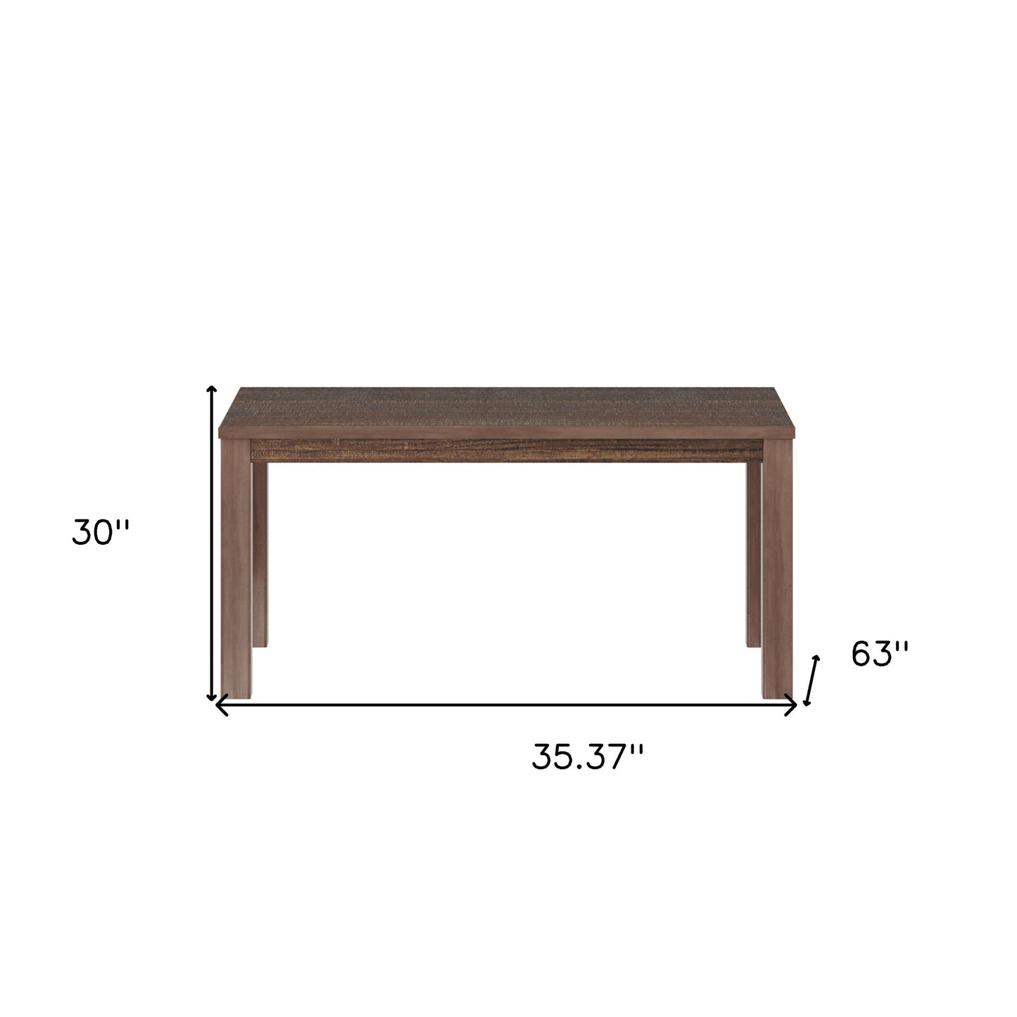 63" Espresso Solid Wood Dining Table