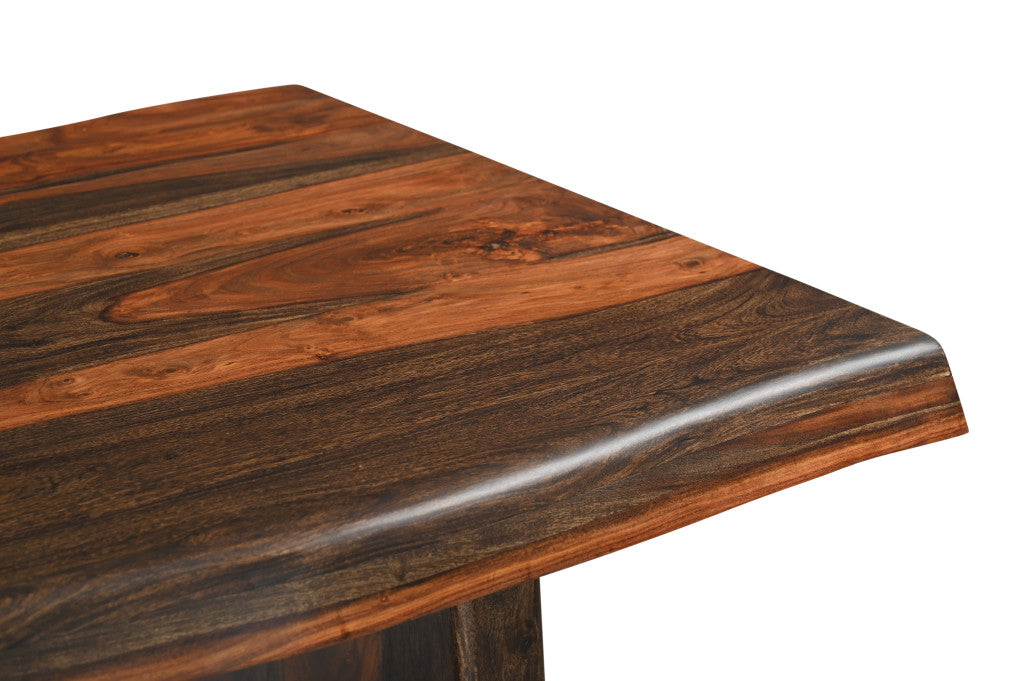 86" Dark Brown Solid Wood Dining Table