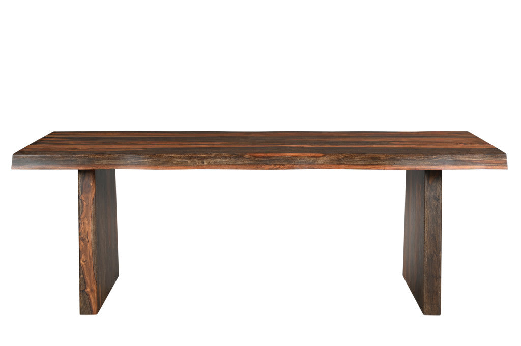 86" Dark Brown Solid Wood Dining Table