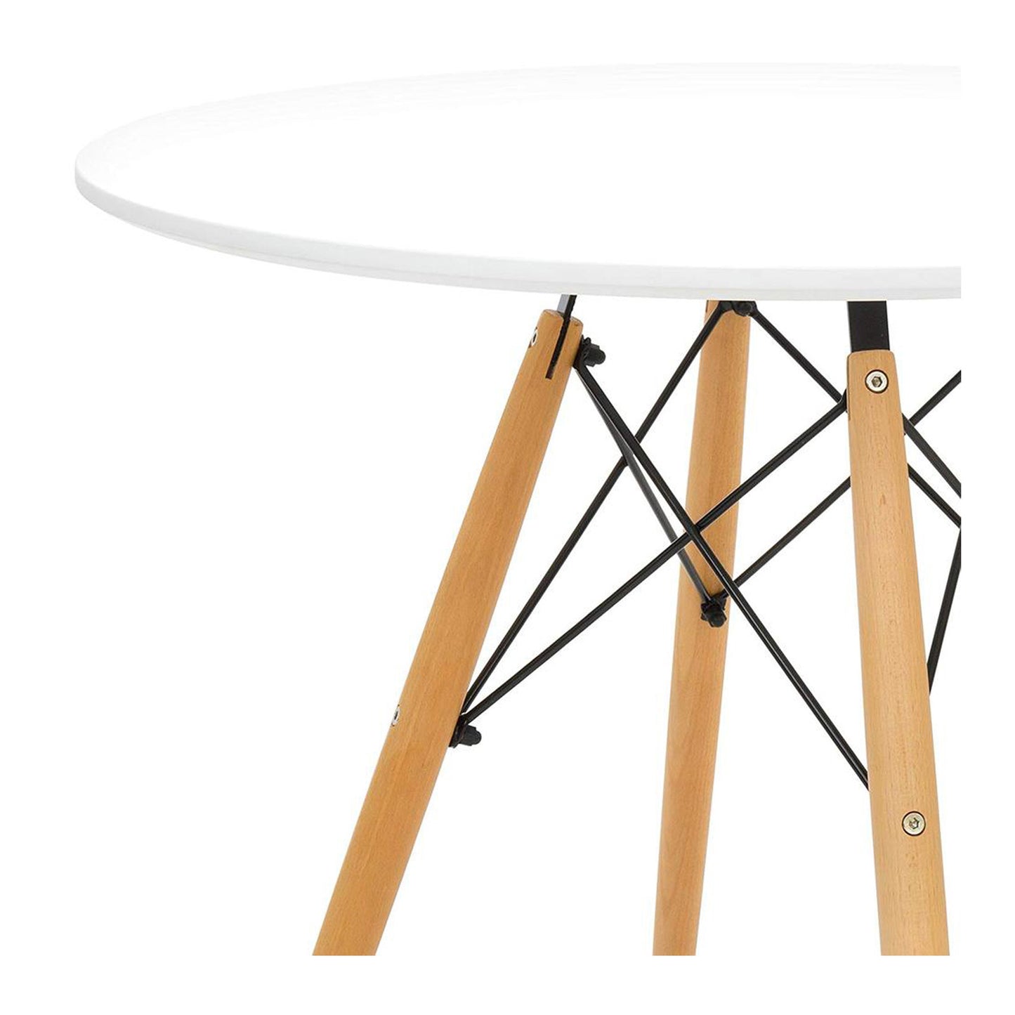 30" White And Natural Manufactured Wood And Solid Wood Dining Table