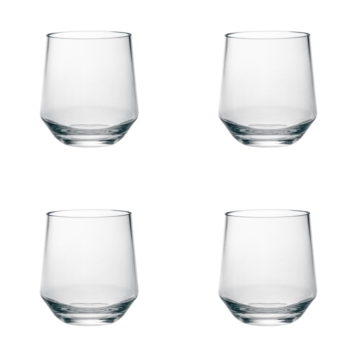 Set of Four Clear Tritan Plastic Stemmed All Purpose Wine Glass