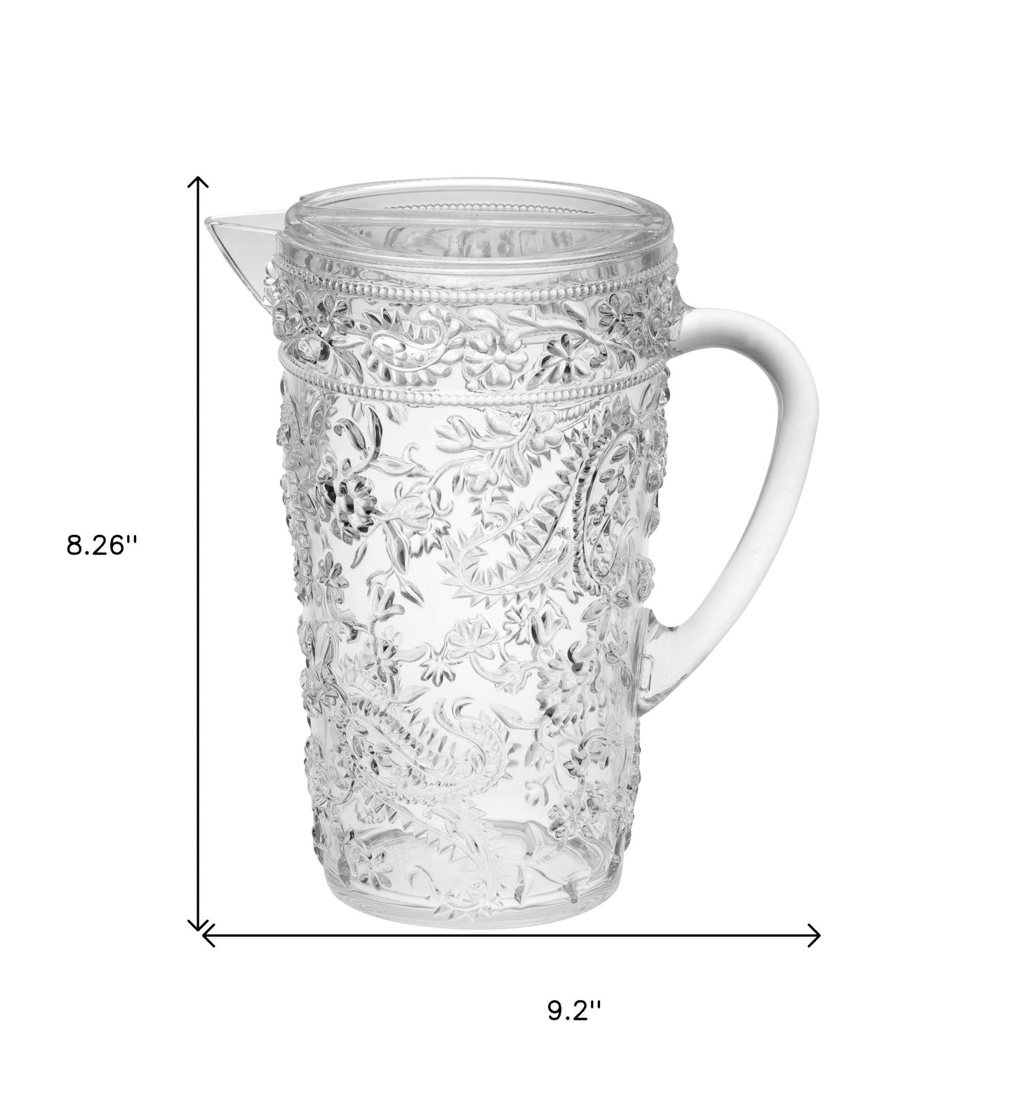 2.5 Quart Clear Paisley Acrylic Pitcher