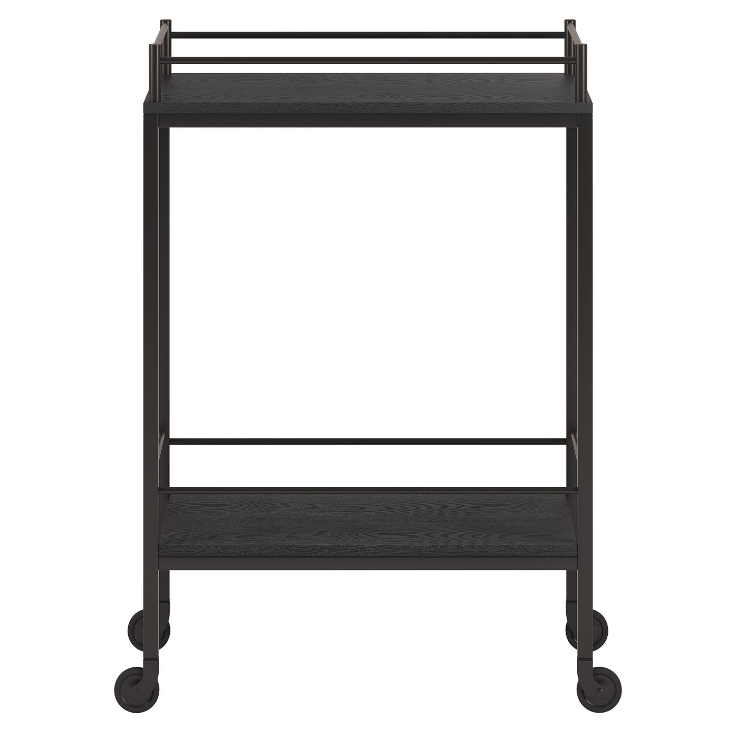 Black Steel Rolling Bar Cart