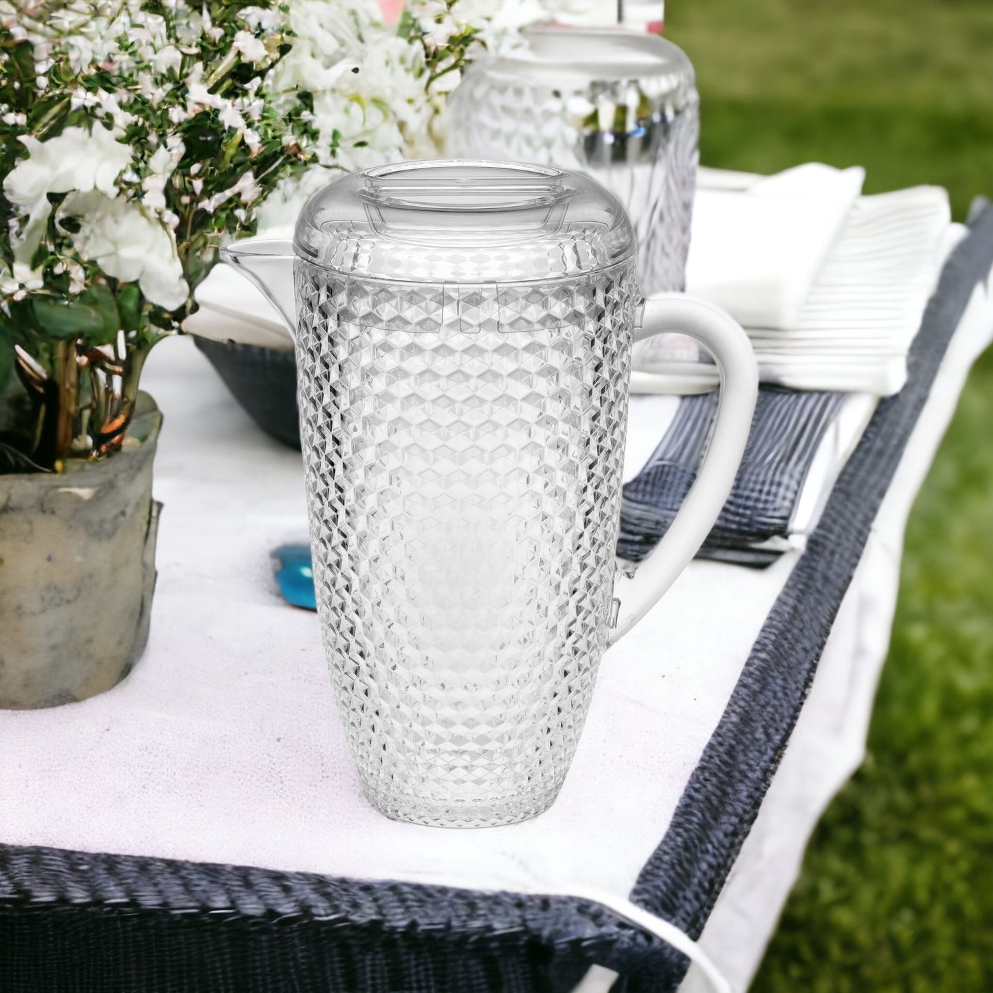 2.5 Quart Clear Diamond Acrylic Serving Pitcher