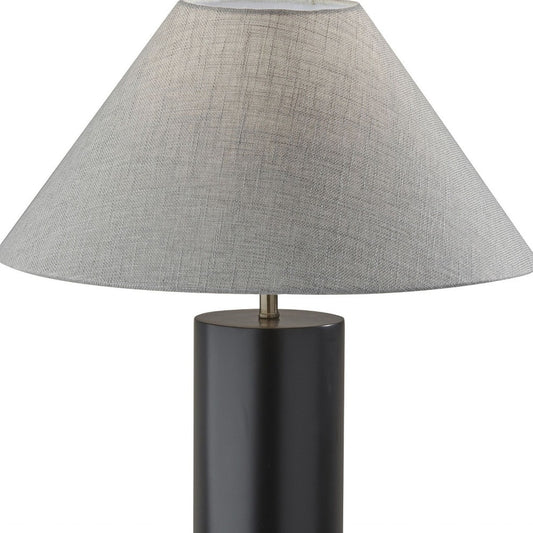 Canopy Black Wood Block Table Lamp