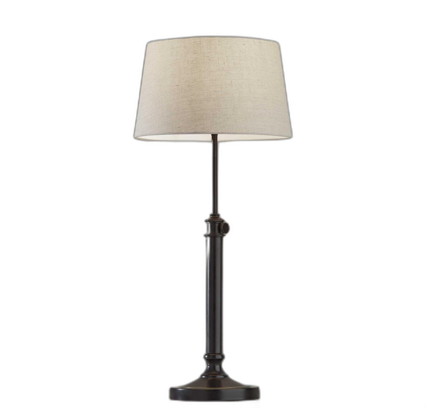 Set Of 2 Black Metal Adjustable Height Table Lamp