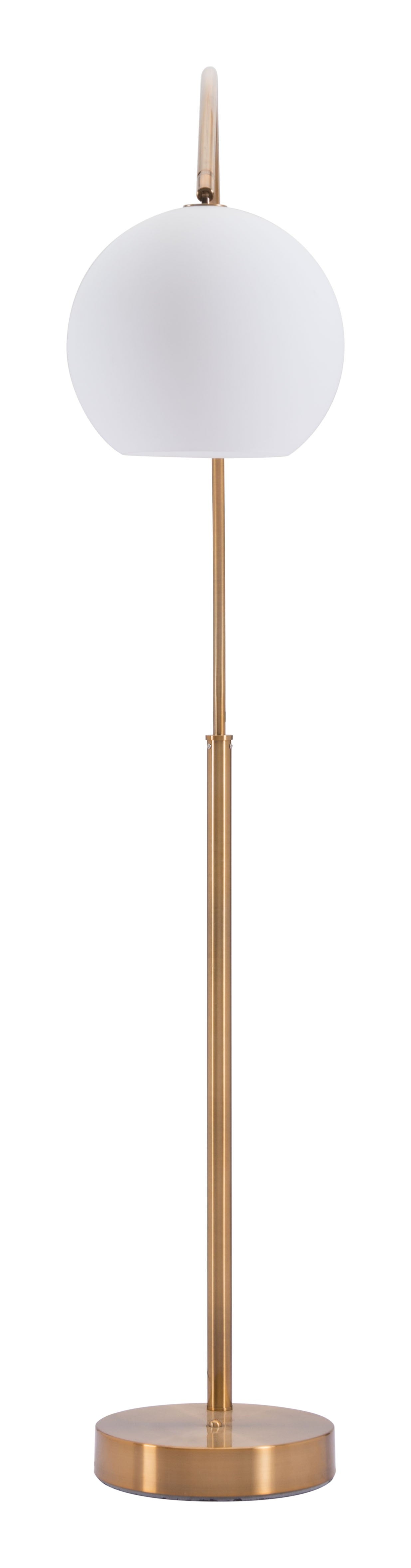 Brushed Brass Modern Arc Floor Lamp