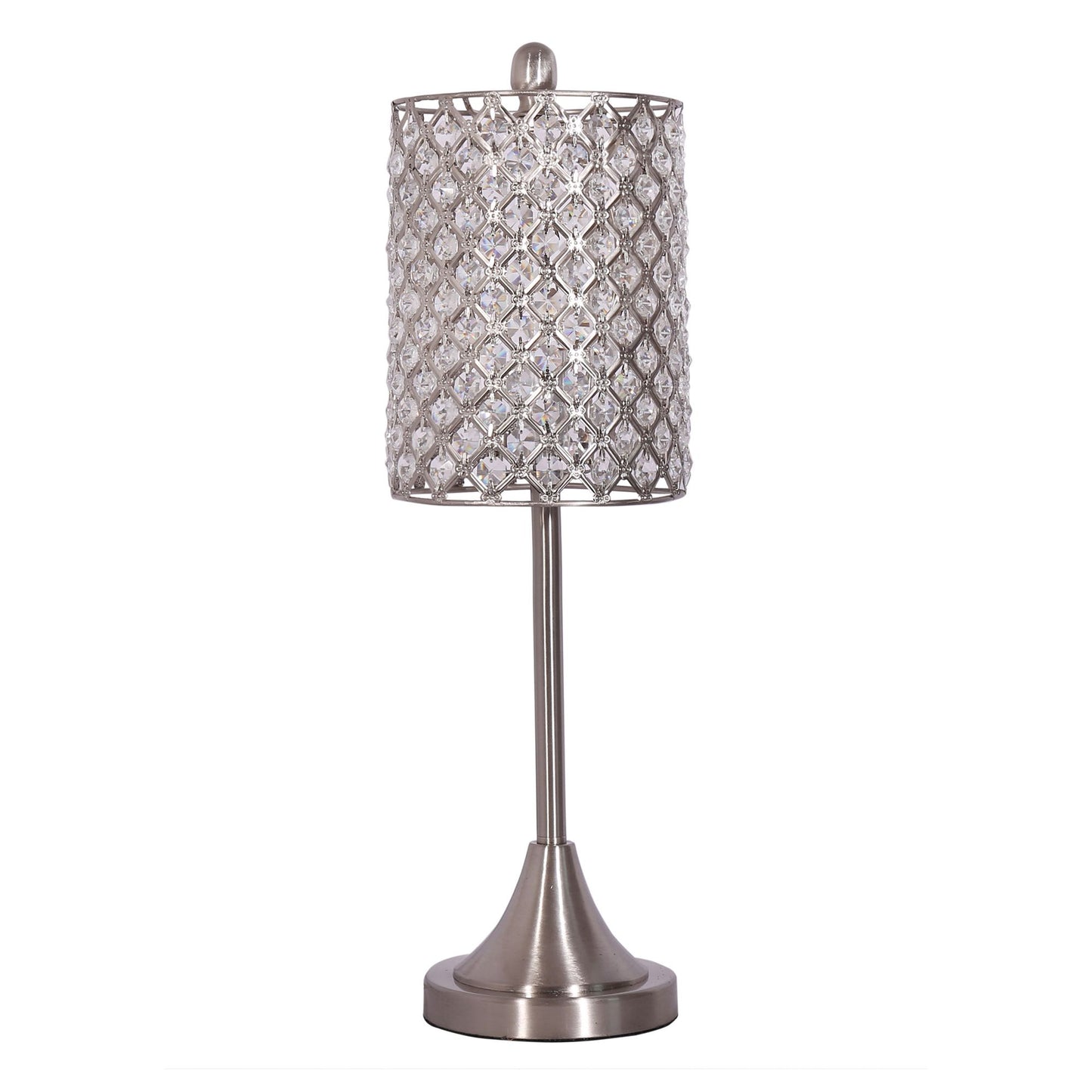 Set Of 2 Metal Table Lamps With Crystal Bead Shade