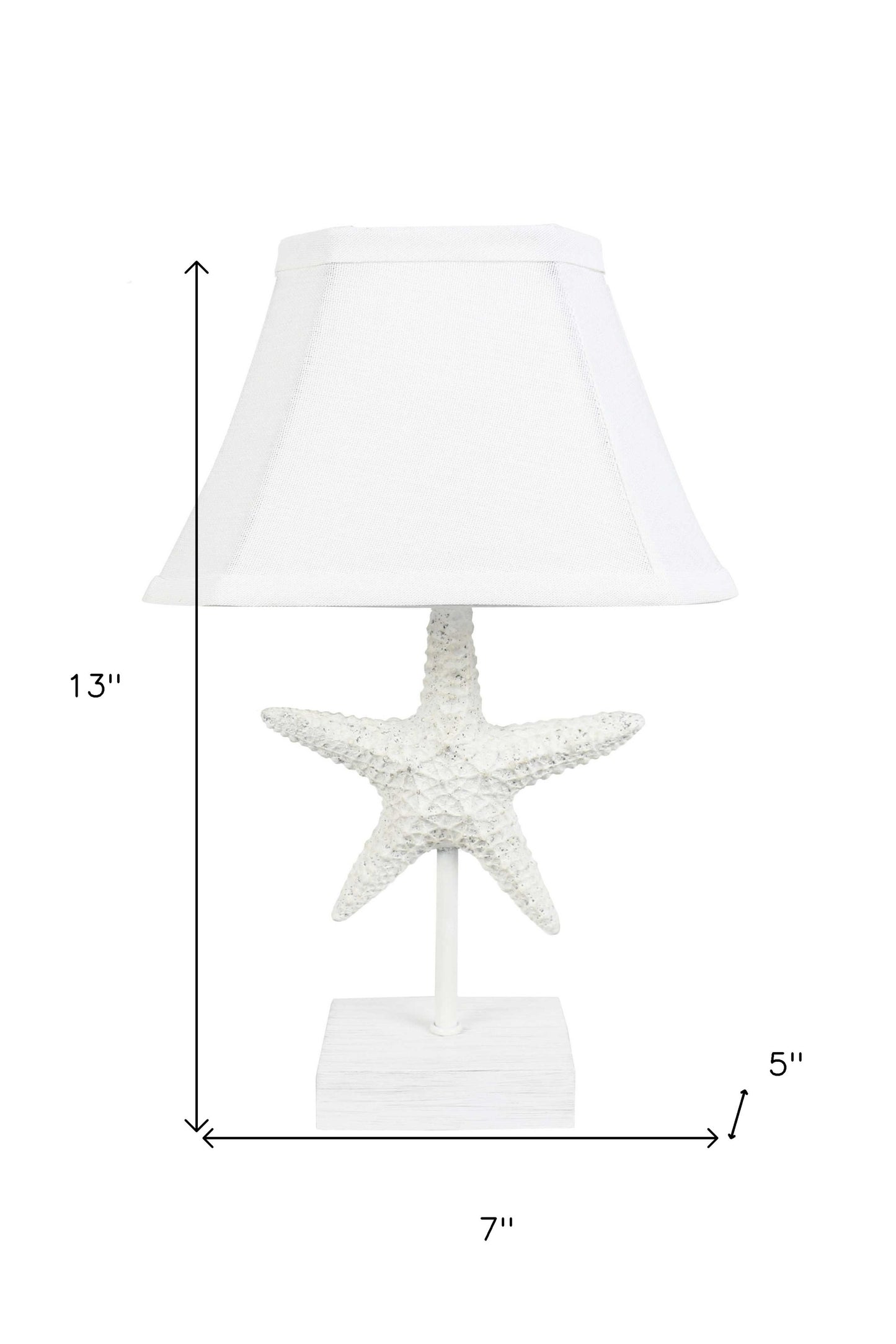 13" White Table Lamp With White Bell Shade