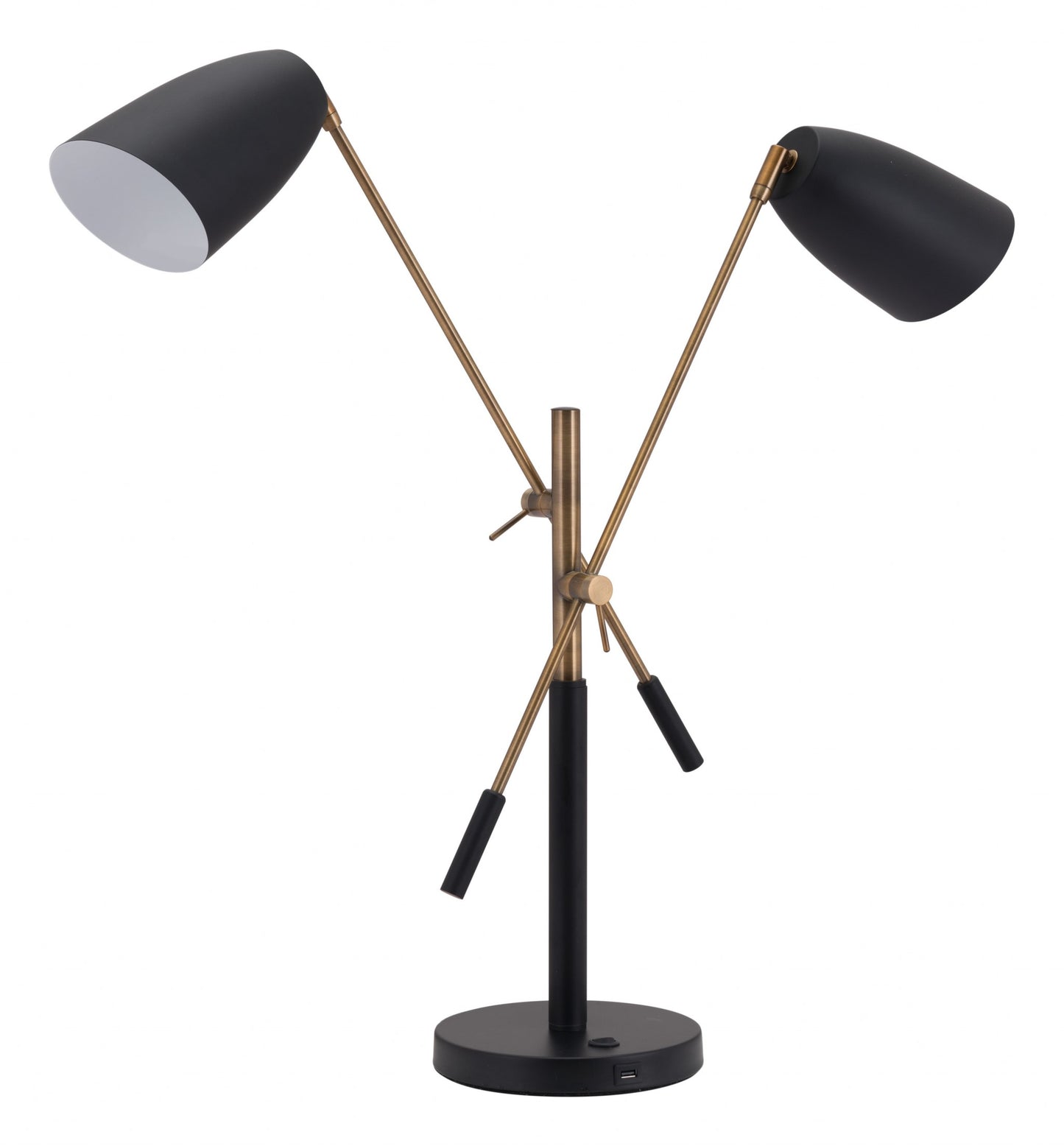 28" Black and Gold Adjustable Table or Desk Lamp