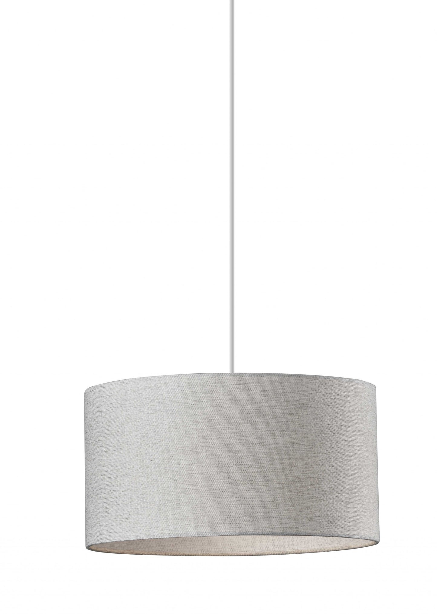 White Fabric Sleek Drum Pendant Lamp